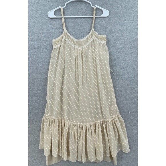 Rebecca Taylor Silk Cream Sleeveless Sheer Layered Cottage Core Dress Womens 4 - Picture 1 of 12